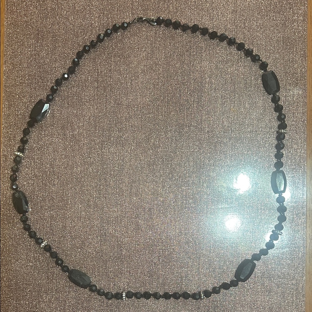 Chic Black Beaded Necklace